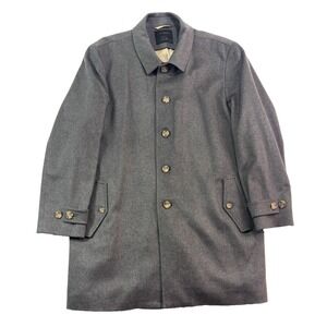 J Hilburn 2XL 50R Gray Top Car Coat Overcoat 100% Cashmere Italy Colombo Thermo